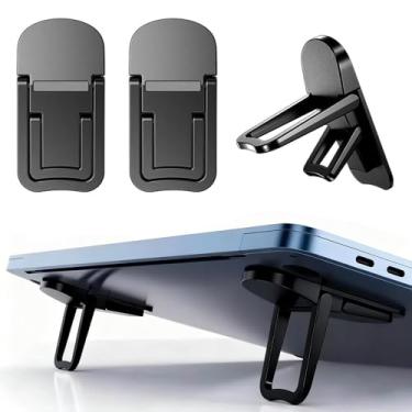 Imagem de Suporte para mini laptop, portátil, dobrável e leve, ergonômico com resfriamento ventilado, serve para notebooks e teclados de 10 a 17,3 polegadas, preto