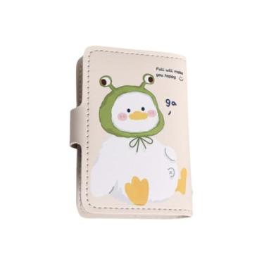 Imagem de Bolsa de armazenamento ultrafina fofa com porta-cartões de desenho animado capa de cartão feminina (06), Boné verde, Clássico