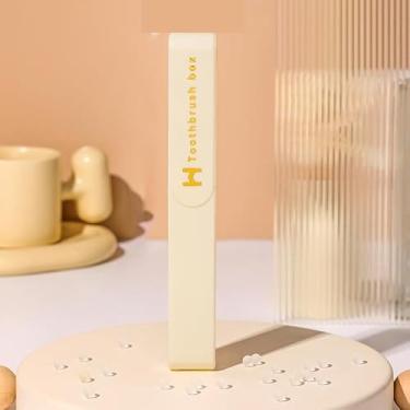 Imagem de Estojo ultrafino para escova de dentes – minimalista e portátil para viagens e casa (branca)