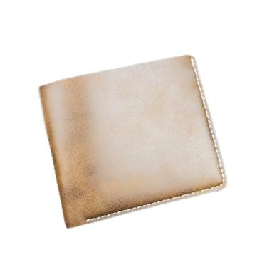 Imagem de Carteira masculina dobrável fina e minimalista com bolso frontal fina e elegante, Marrom, Tendência