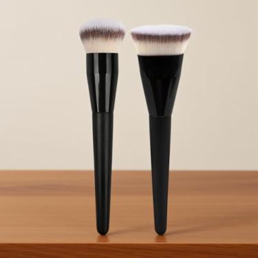 Imagem de Pincéis de maquiagem, pincel de base em pó, impecável, conjunto de pincéis com marca-texto, pincel de blush perfeito para misturar, polir líquido, preto