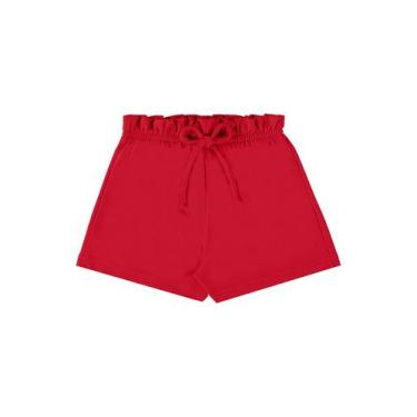 Imagem de Short Infantil em Moletom para Menina Bee Loop, Vermelho, 2