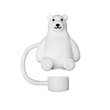 Imagem de Capa de palha de urso polar para copo Stanley, tampa de silicone de 10 mm para acessórios de copos Stanley, bonito topo de palha para copos, tampa de palha para tampas reutilizáveis (DM352)