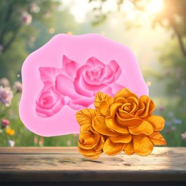 Imagem de Moldes de bolo de fondant de flor, moldes de silicone para decoração de bolos faça você mesmo, topo de cupcake, pasta de goma de chocolate, doces e argila de polímero