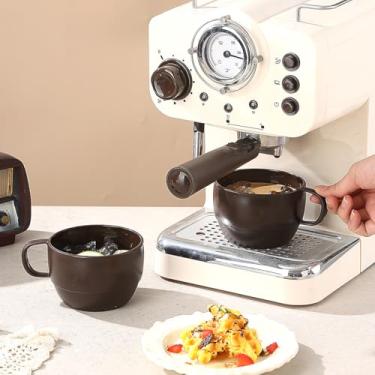 Imagem de Copo reutilizável de 2 peças, xícara de café de plástico, para casa e acampamento, copo de água com palha, para café, bebida, água, chá, suco e leite, pode ser lavado na lava-louças (marrom)