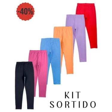 Imagem de Kit 3 Legging Infantil Menina Sortidos - Brilha Kids, 8