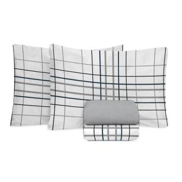 Imagem de Jogo De Cama King Size 100% Algodão 200 Fios Fiori - 7524-1