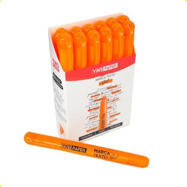 Imagem de Marca Texto Gel Neon Caixa com 12 Unidades Para Bíblia Documentos Escola Não Mancha a Folha (Laranja)