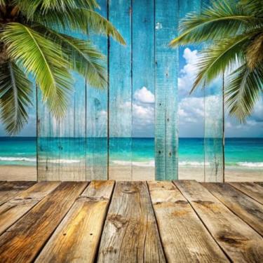 Imagem de Quadro Decorativo Estampa de Madeira de Deck - Arte de Parede para Interior e Escritório 40x40cm