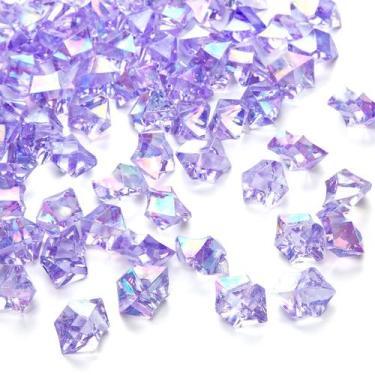 Imagem de Rochas decorativas: acrílico holográfico roxo DomeStar x150