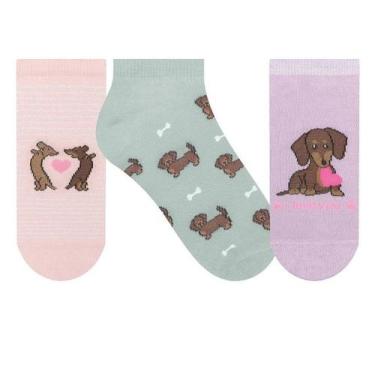 Imagem de Kit/3 Meia Sapatilha Selene 7360.001 Feminina Estampada Algodão T. 34/