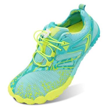 Imagem de Sapatos de natação L-RUN Barefoot Aqua Sock Green para homens/mulheres