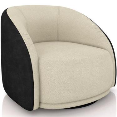 Imagem de Poltrona Decorativa Giratória Angelina M03 material sintético Preto Bo