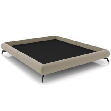 Imagem de Cama Casal Queen Pés De Ferro Estilo Industrial 176cm Otto P05 Veludo 