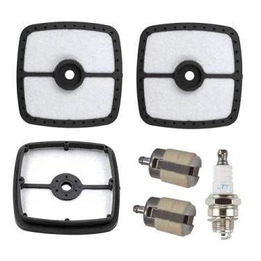 Imagem de 13120507320 A226001410 Kit de filtro de ar e combustível compatível com Echo SRM-210 SRM-225 ES-210 GT-200 GT-225 HC-150 PAS-225 – Inclui 2 filtros de ar, 2 filtros de combustível, 1x vela de ignição