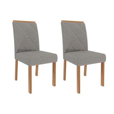 Imagem de Kit 2 Cadeiras Sala Jantar Fernanda Wood 2 Un Madeirado Linho Grafite Cimol
