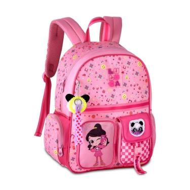 Imagem de Mochila Costas Luluca Bolsa Escolar Infantil Feminina - Rosa