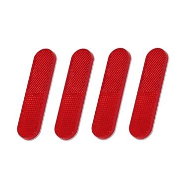 Imagem de Boguish 4 peças refletores de motocicleta 3,78 x 0,94 refletor oval autoadesivo para trailers, caminhões, automóveis, bicicleta, barco (vermelho)