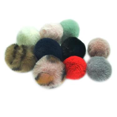 Imagem de 10 peças de enfeites de pompons macios para artesanato DIY - Kit de fabricação de berloques e brincos coloridos com ideias de decoração de festa de Natal - para acessórios de cabelo e