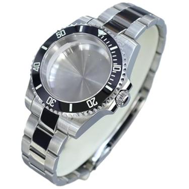 Imagem de Caixa de relógio de aço inoxidável SUB de 40 mm, 200 m, impermeável, safira Crysta, para movimento Seiko NH34/NH35/NH36/38, Tampa inferior sólida 2, For NH35 NH34 NH36 NH38 Movement, Caixa de relógio