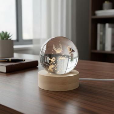 Imagem de Luminária De Mesa Bola De Cristal 3d Decoração Marinha