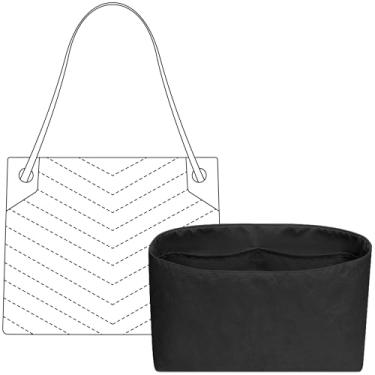 Imagem de FANJI Project Organizador de bolsa para YSL NIKI SHOPPING médio, ajuste personalizado interno premium preto fosco leve resistente à água com acessórios para porta-copos