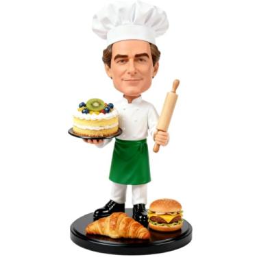 Imagem de Bonecas personalizadas feitas a partir de fotos estatuetas de chef/ornamentos/bobbleheads Natal/Ação de Graças/Aniversário/Lembranças de aposentadoria/decoração de casa colecionáveis