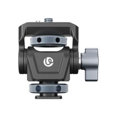 Imagem de ULANZI Suporte para monitor de câmera CO82 com sapata, suporte universal de 6 mm para monitor de campo de câmera de 12.7 cm e 17.8 cm, pinos de localização saltitantes, suporte giratório antitorção de