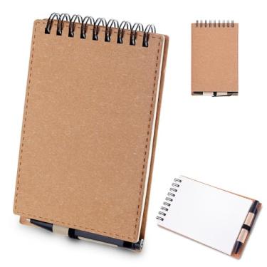 Imagem de Kit Ecológico com Caderno Sem Pauta 70 Folhas, Caneta em Papelão Reciclado, Sticky Notes, Material Escolar Sustentável (Mini Caderno)