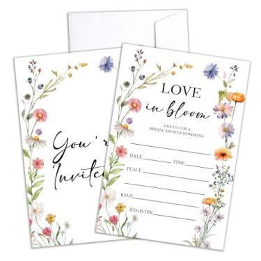 Imagem de DRWJPAT Convites para chá de panela, convites florais para chá de casamento, banquete de noivado, lembrancinhas de festa para casal, 25 cartões de preenchimento com envelopes -A11