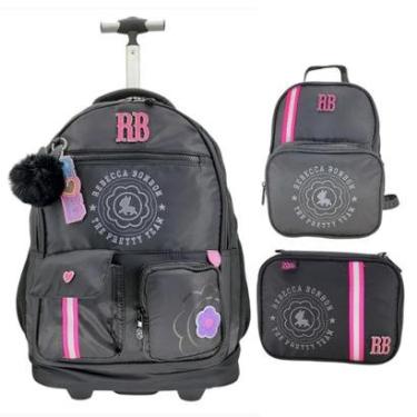 Imagem de Kit Mochila de Rodinha Lancheira e Estojo 24544 - Juvenil-Feminino