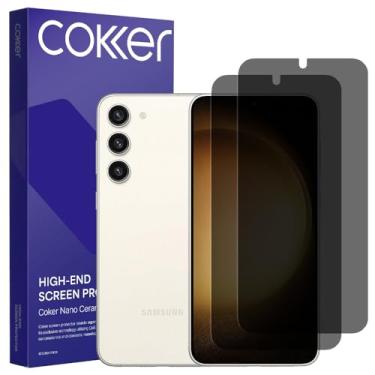 Imagem de COKER Pacote com 2 protetores de tela de privacidade para Galaxy S22+ e S23+, antiespião, dureza 9H, à prova de estilhaçamento, antiarranhões, impressões digitais, sensível ao toque, filme PET, filtro