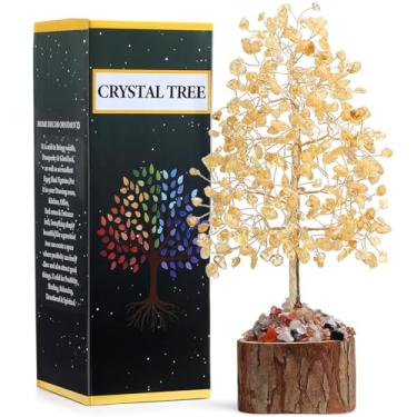 Imagem de MAIBAOTA Cristais de citrino árvore da vida amarelo escritório decoração de casa boa sorte presentes espirituais feitos à mão Feng Shui para mulheres
