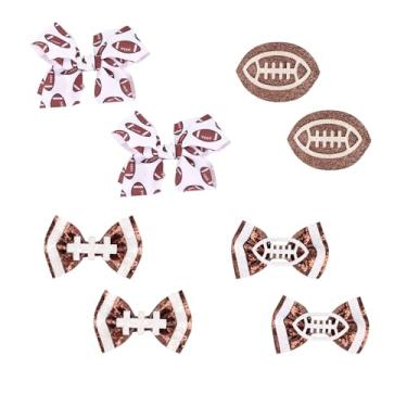 Imagem de 8un. Grampos Laço Futebol, Laços Futebol Brilhantes Grampos Acessórios Fofos Cabelo Tema Esportivo para Meninas Crianças Lembrancinhas Festas Jogos Esportivos Presentes Espírito Equipe