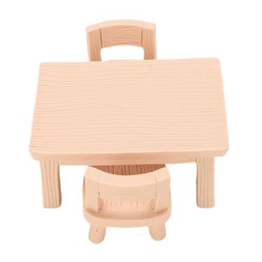 Imagem de SPYMINNPOO Conjunto de Jantar para Casa de Bonecas, Mesa Em Miniatura e Cadeiras, Modelo de Resina, Móveis para Casa de Bonecas Em Escala 1/12 para Crianças