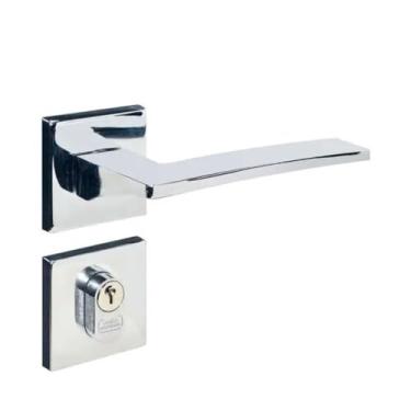 Imagem de Fechadura Safira Externa Roseta Quadrada Cromada 55mm União Mundial