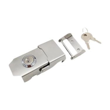 Imagem de Ysyqkn Fechadura de aço Inoxidável para Porta-malas Traseiro de Motocicleta com Chave Dupla, Antifurto para Caixas E Estojos de Armazenamento, 11cmx5cm