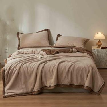 Imagem de Cobertor de lã cobertor ponderado cobertores e mantas fofas mulheres homens para cama adulto casal solteiro para sofá inverno grosso, quente, macio e confortável outono (marrom, 220 x 240 cm)