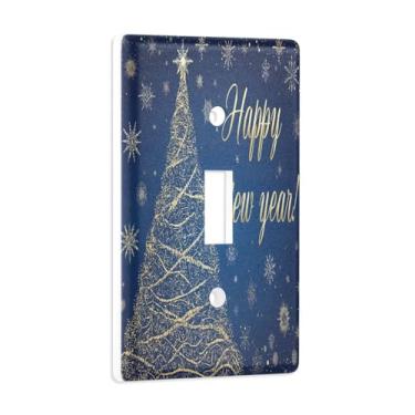 Imagem de Blueangle Capa de placa de parede para interruptor de luz de alternância - Capa decorativa para interruptor de luz de árvore de flocos de neve de Natal, placa de parede, tamanho 1 gangue 4,53 x 2,76