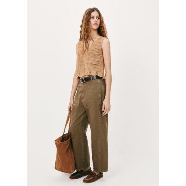 Imagem de Calça Feminina Barrel Em Sarja Estonada-Feminino