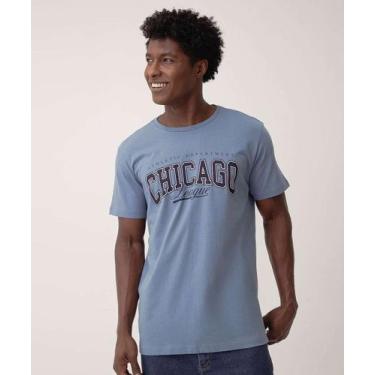 Imagem de Camiseta Masculina Estampa Frontal Manga Curta MR-76184, Azul, GG