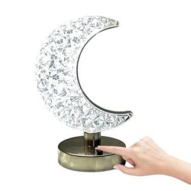 Imagem de Luminária LED de Lua de Mesa, 19cm, Branco Frio/Quente/Misto, USB, Portátil, Plástico, 3 Temperaturas de Cor, Touch Sensível