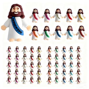 Imagem de MeritMode 50 bonecos do pequeno Jesus – figuras Jesus te ama a granel, pequeno boneco de Jesus para esconder e buscar domingo, presentes religiosos, enchimentos de Natal, escola dominical, batismo