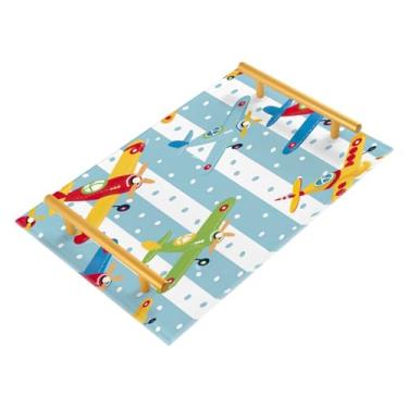 Imagem de Wassud Bandeja de banheiro com desenhos animados coloridos para banheiro, joias de acrílico, bandejas de perfume, alça de maquiagem, bandeja de cômoda para quarto, cozinha, mesa de balcão, 30 x 20 cm