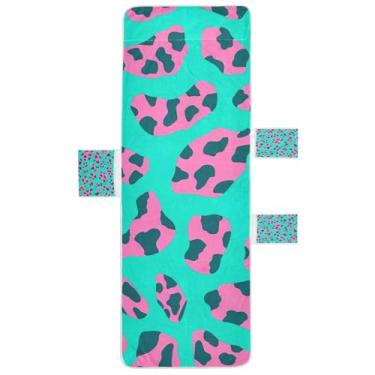 Imagem de STAYTOP Linda capa de toalha de cadeira de lounge com textura de estampa de leopardo, capa de espreguiçadeira macia, capas de cadeira de praia com bolsos para jardim ao ar livre, pátio, pátio, banhos