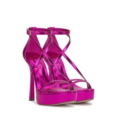 Imagem de Jessica Simpson Sandália feminina Jewelria plataforma, Rosa brilhante, 40