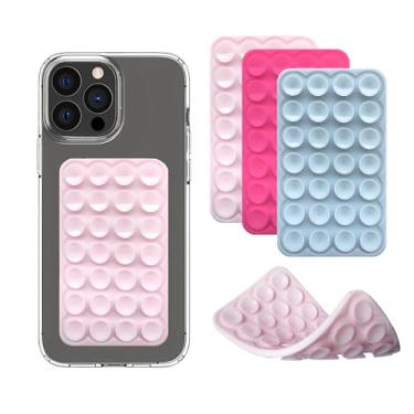 Imagem de Capa de telefone com ventosa dupla face de silicone, suporte destacável, aderência pegajosa para celular, acessórios mãos-livres para selfies e vídeos, itens populares do TikTok para iPhone e Android