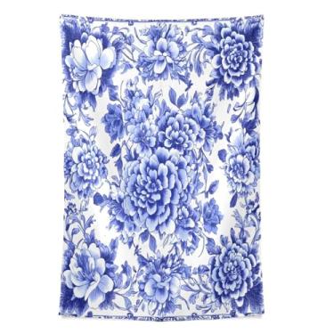 Imagem de STAYTOP Tapeçaria de parede retrô azul para decoração de casa decoração de dormitório sala de estar quarto tapete de parede (60 × 51 polegadas)