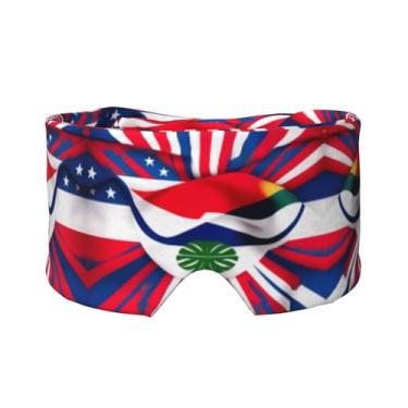 Imagem de Máscara protetora para olhos e orelhas com estampa de bandeira da Costa Rica, respirável, ajustável, blecaute, confortável