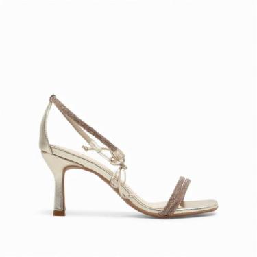 Imagem de Sandália Salto Fino Festa - DI VALENTINI, Ouro, 36